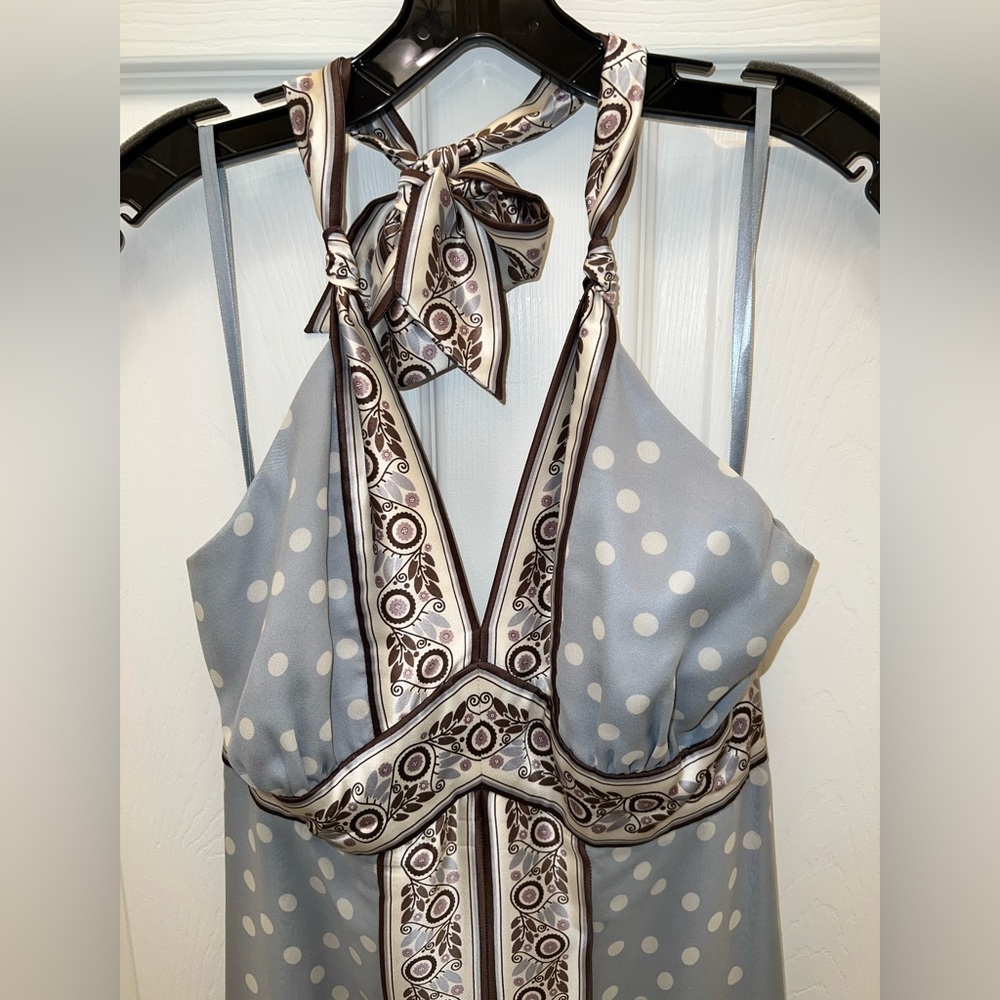 Gorgeous Max Azria BCBG silk halter dress. Worn once. Good condition. Size 10. - Picture 3 of 12